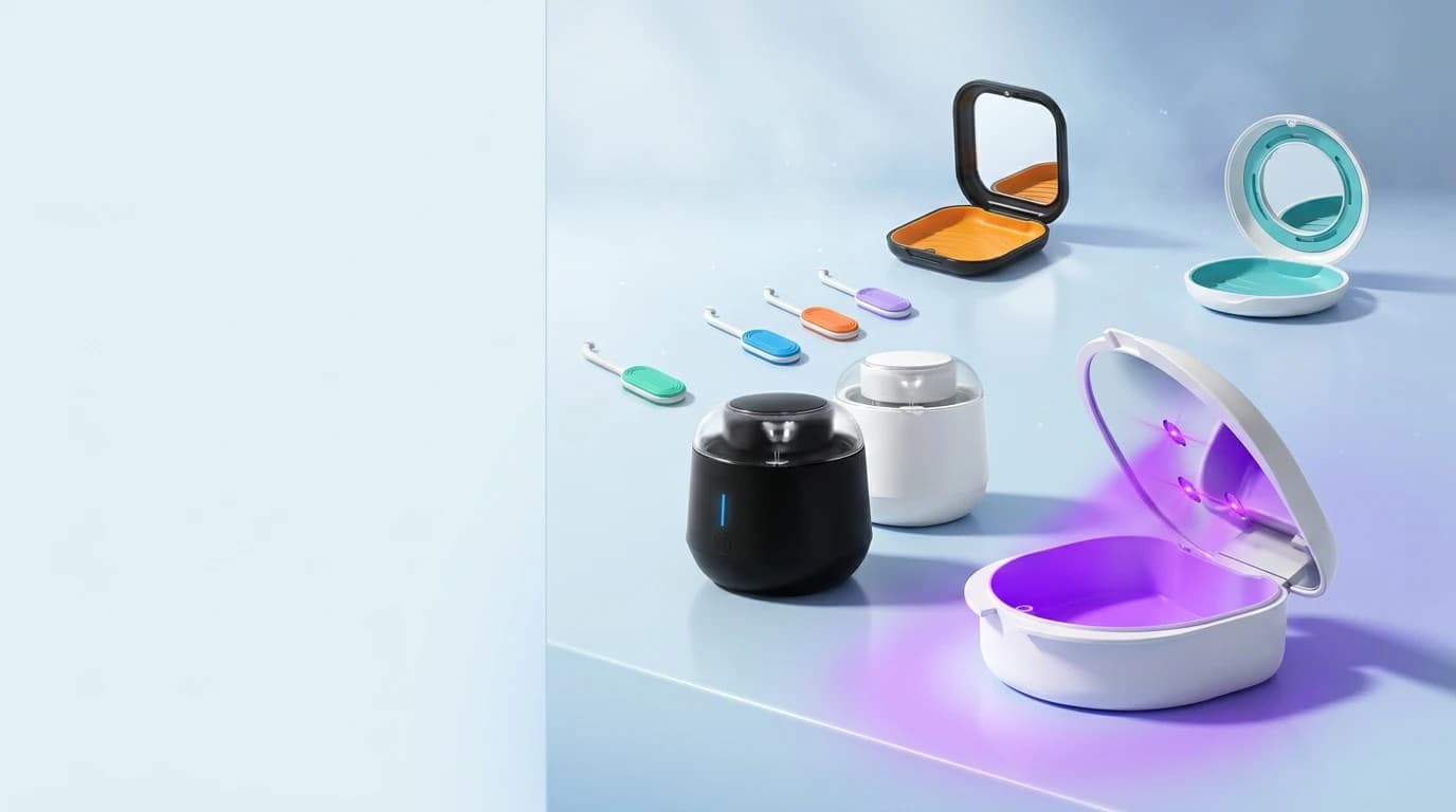 Uvcare aligner care manufacturing facility - retainer cases, UV-C sterilizers, ultrasonic cleaners